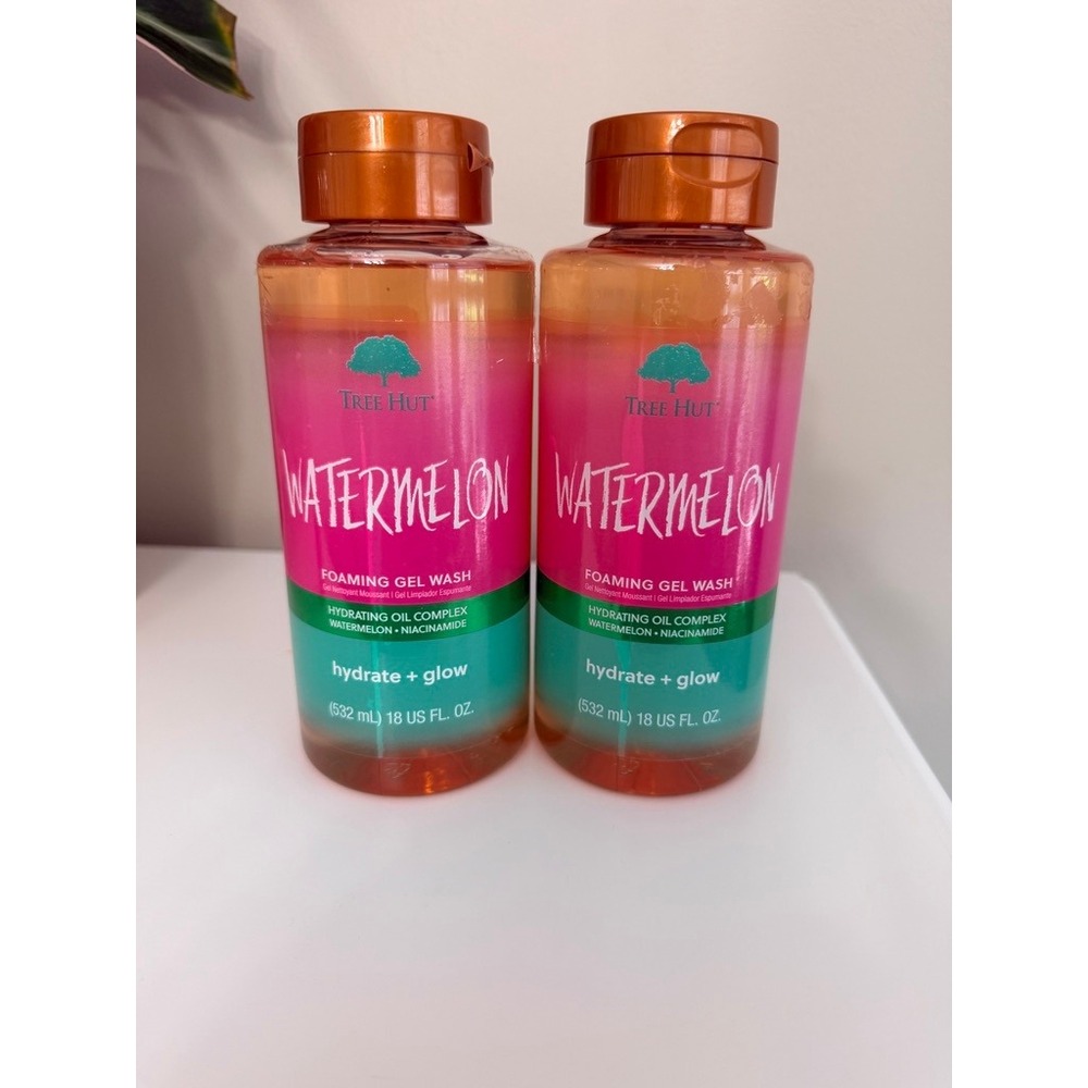 Tree Hut Watermelon Foaming Gel Wash‎ Unisex 18oz Pink Hydrate Glow 2PK NWT